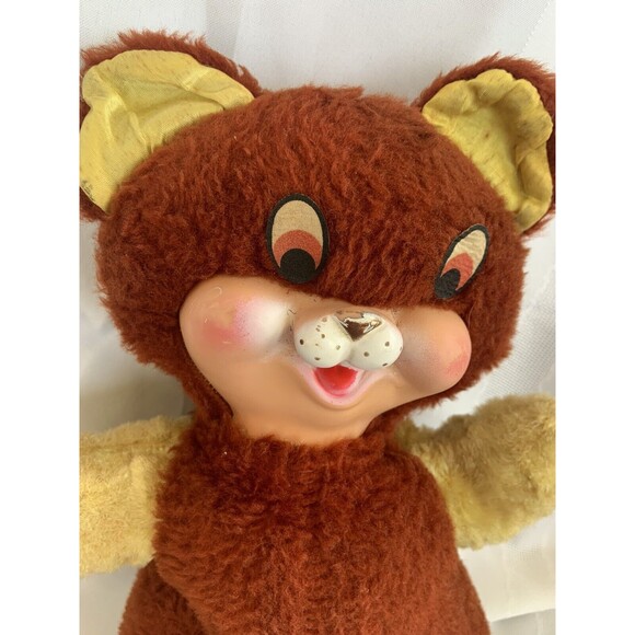 Vintage MCM Teddy Bear with Rubber Face Nose Snout & Mouth Stuffed - Picture 2 of 6